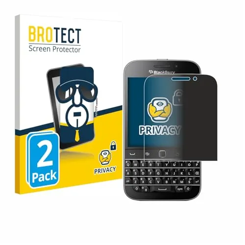 BROTECT 2 Stück Anti-Spy Blickschutzfolie für Blackberry Classic Q20 Privacy Screen Protector [Displayschutz-Folie, Sichtschutz, Blaulichtfilter]