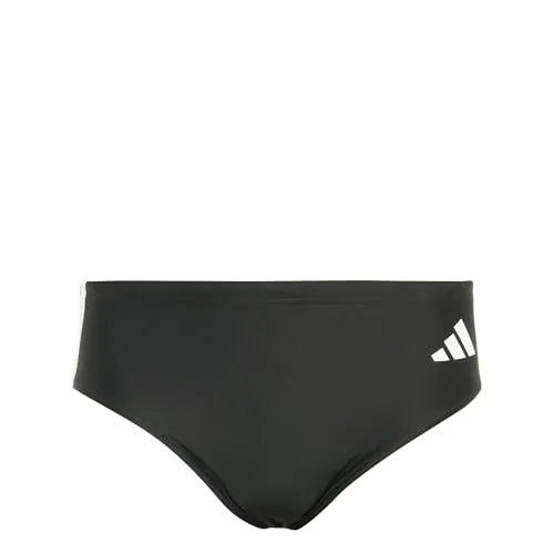Adidas Men's 3 Stripes Swim Trunks, Black/White, S