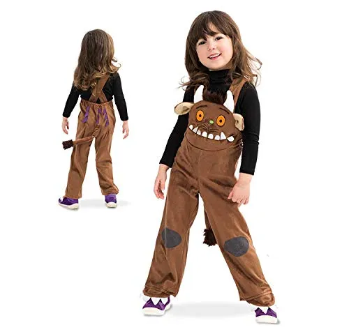 Fritz Fries & Söhne Kinder Latzhose Grüffelo (Größe 98) - Niedliche Latzhose im beliebten Grüffelo-Design für Jungen und Mädchen. Aus hochwertigem Kunstfell, mit praktischen Klettverschluss-Trägern und detailreicher Grüffelo-Gestaltung – perfekt für Fasching und kreative Spielstunden!