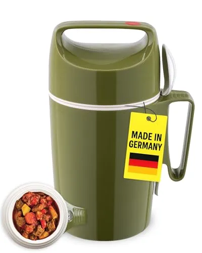 ROTPUNKT Thermobehälter 0,85 ml - Hochwertiges Speisegefäß - Thermobehälter für langanhaltenden Geschmack, bruchsicherer Glaseinsatz und ideale Warm- bzw. Kalthaltung. Perfekt für unterwegs und zu Hause.