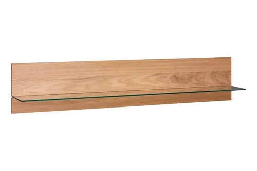 ELFO Wandboard LOLA aus Eichenholz und Glas, B 163 cm x H 31 cm - Wandboards aus Eichenholz und Glas, ideal zur stilvollen Präsentation Ihrer Lieblingsstücke und sorgt für eine moderne Wohnatmosphäre.