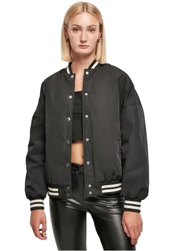 Urban Classics Damen Ladies Oversized Recycled College Jacket Jacke, Schwarz, M EU