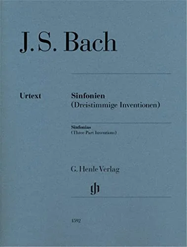 Sinfonien BWV 787-801 (Dreistimmige Inventionen), Ausgabe ohne Fingersatz: Urtextausgabe ohne Fingersatz (G. Henle Urtext-Ausgabe)