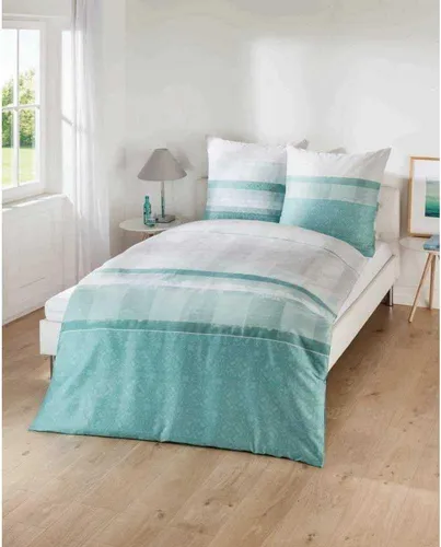Kaeppel Mako Satin Bettwäsche Sarina Mint 135x200 cm + 80x80 cm - Hochwertige Bettwäsche aus 100% Baumwolle für jeden Schlafraum. Sie sorgt für ein angenehmes Schlafklima und ist pflegeleicht. Die stilvolle mintfarbene Streifenoptik verleiht Ihrem Schlafzimmer einen frischen Look.