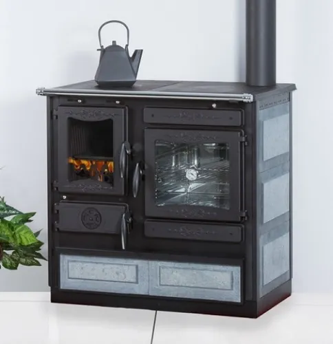 EEK A - Küchenofen Globe Fire Alhena Naturstein / Anschluss rechts EcoDesign