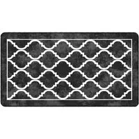 vidaXL Rutschfester Teppich Schwarz und Weiß 80x150 cm - Teppich in elegantem Design mit rutschfester Unterseite für sicheren Halt. Maschinenwaschbar und aus weichem Samt, ideal für eine gemütliche Atmosphäre in jedem Raum.