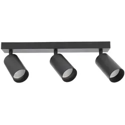 Spot Deckenleuchte MALGA 3 schwarz 3-flammig - Moderne 3-flammige Deckenleuchte aus Stahl und Aluminium in elegantem Schwarz, ideal für stimmungsvolle Beleuchtung in jedem Raum.