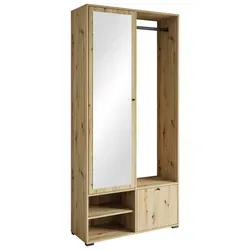 Garderobe Dino ca. 90x190 cm Eiche Artisan - Stylische Garderobe aus Eiche Artisan, ca. 90x190 cm, ideal zur Aufbewahrung und Präsentation Ihrer Kleidung, passend für jeden Eingangsbereich.