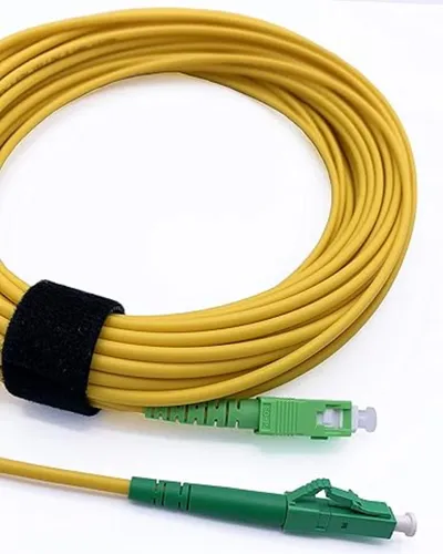 Elfcam - 1 m Glasfaserkabel SC/APC auf LC/APC Monomode Simplex 9/125 µm OS2 Patchkabel LSZH Gelb