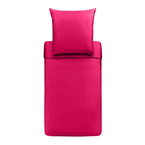 Bassetti Uni Bettwäsche Bettbezug einzeln aus 100% Baumwollsatin in der Farbe Fuchsia, Maße: 200x200 cm - 9234131