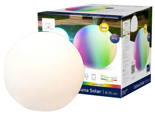 TINT Müller-Licht Solar LED-Gartenleuchte Calluna, Ø 25 cm, RGB+W - Lampen - stilvolle Solar LED-Gartenleuchte mit RGB+W-Funktion für stimmungsvolle Beleuchtung im Garten oder auf der Terrasse.