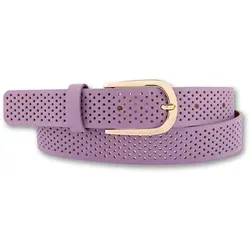 Ledergürtel mit Rasterprägung und Goldschließe, Gr. 90, lavendel - Eleganter 3 cm breiter Ledergürtel von BERND GÖTZ, strapazierfähig und vielseitig kombinierbar – perfekt für schicke Outfits oder lässige Looks.
