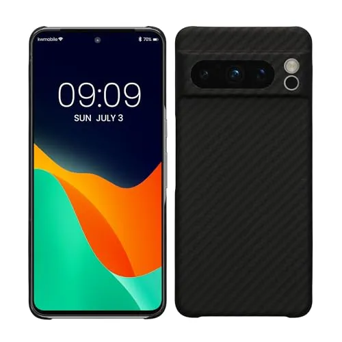 kalibri Schutzhülle kompatibel mit Google Pixel 8 Pro - Hülle Aramid - Handy Cover Case Handyhülle Schwarz matt