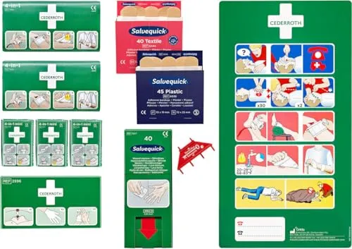 Cederroth Erste-Hilfe-Tafel Nachfüllset - Praktisches Nachfüllset für Erste-Hilfe-Tafeln, sorgt für stets vollständige Ausstattung und schnelle Hilfe im Notfall.