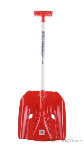 Arva Access Lawinenschaufel Rot - Kompakt & Effizient - Die Arva Access Lawinenschaufel ist leicht und ideal für Schneeschuhwandern. Mit einem robusten Schaufelblatt und ergonomischem Griff bietet sie Komfort und Effizienz für Skitourengeher und Freerider.