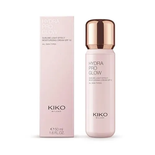 KIKO Milano Hydra Pro Glow Gesichtscreme 50 ml - Tagescreme mit Hyaluronsäure und edlem Lichteffekt, spendet langanhaltende Feuchtigkeit und verleiht strahlenden Teint. Ideal für alle Hauttypen, dermatologisch getestet und nicht komedogen.