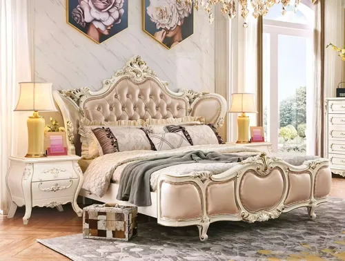 Schlafzimmer möbel Bett  2х Nachttische Luxus-Set Neu klassische Möbel 3tlg