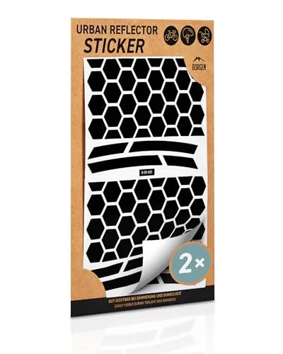 Borgen Reflektor Sticker Aufkleber 2er Set - Für Fahrrad, Felgen, Helm - Reflective Sticker Set für Dunkelheit, Schule - Reflektoren Fahrrad Aufkleber