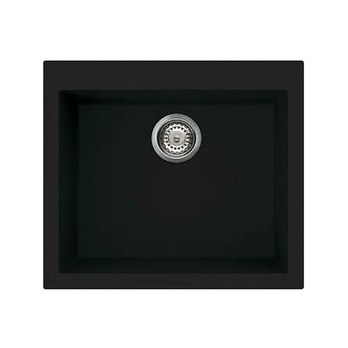 Smeg Waschbecken Quadra VZ57N - Rechteckiges Granitwaschbecken in elegantem Schwarz, ideal für moderne Küchen und langlebig im Einsatz.