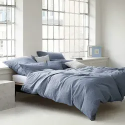 Elegante Halbleinen Bettwäsche Breezee ocean Kissenbezug 40x40 cm - Blau - Hochwertiger Kissenbezug Breezee aus 50% Baumwolle und 50% Leinen. Angenehm und weich, ideal für warme Nächte. Die verwaschene Optik verleiht jedem Schlafzimmer einen modernen Vintage-Look.