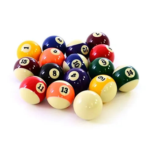 Nexos Trading Billardkugeln Billard Pool Kugeln Queueball Billardball Set Satz - hochglanzpoliert mit Nummern - Standardmaß Ø 57,2 mm