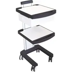 Enraf-Nonius Gerätewagen, weiß/anthrazit - Stabiler, fahrbarer Werkstattwagen für Geräte der 4er Serie, ideal als Konsole neben der Behandlungsliege, mit höhenverstellbaren Ablagen und praktischer Schublade.