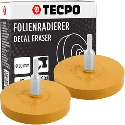 2x TECPO Folienradierer Etiketten Klebereste Aufkleber Entferner Ø...