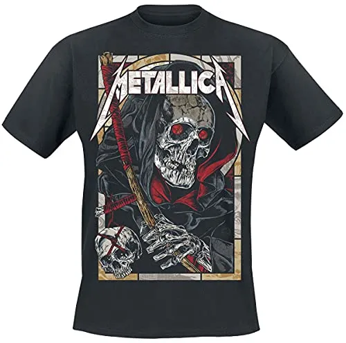 Metallica Death Reaper Männer T-Shirt schwarz - Tops & Shirts für Musikfans, 100% Baumwolle mit langlebigen Materialien und normalem Schnitt für optimalen Tragekomfort. Perfekt für echte Metallica-Fans!