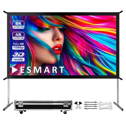 ESMART ESMART Professional Faltrahmen-Leinwand 443 cm - Beamer-Leinwände in 16:9 Format, ideal für beeindruckende Präsentationen mit einer breiten Projektionsfläche von 443 cm.