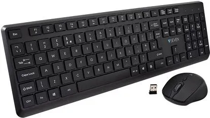 V7 PRO Wireless Keyboard & Mouse UK - QWERTY Tastatur - Kabelloses Maus & Tastatur Set mit ergonomischem Design für komfortables Tippen und präzise Steuerung, ideal für Home Office und Gaming.
