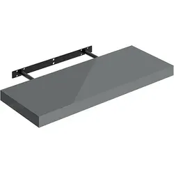 Woltu Wandregal, 1-tlg., hochglänzend Wandboard Schweberegal CD DVD Regal grau 60 cm x 3.8 cm x 22.9 cm