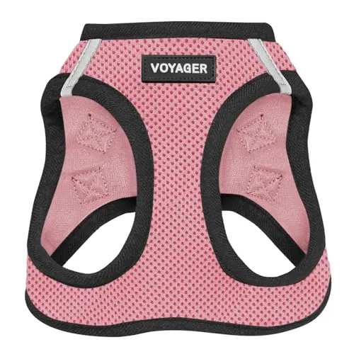 Voyager Step-In Air Hundegeschirr - Best Pet Supplies für kleine und mittlere Hunde, Rosa - Weiteres Autozubehör, leichtes und atmungsaktives Mesh-Geschirr mit hoher Sichtbarkeit dank reflektierender Streifen, ideal für ganzjährige Spaziergänge.