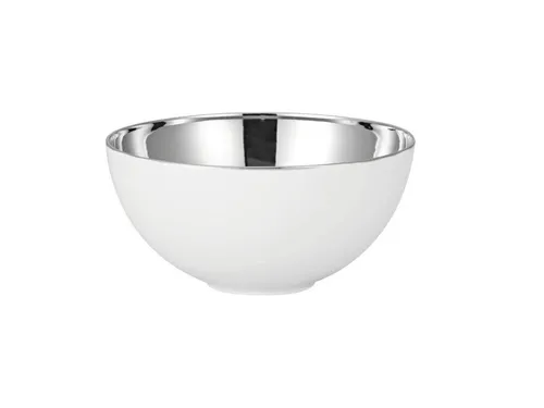 Rosenthal TAC Gropius Skin Platin Schüssel 19 cm - Salatschüssel aus hochwertigem Porzellan, moderne Optik mit exzellenter Verarbeitung und eleganten geometrischen Formen.