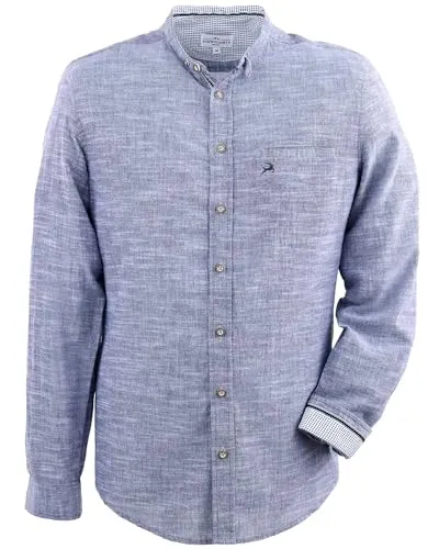 Maddox Kinder Trachtenhemd Justus mit Hirschstickerei K-106 | Blau (DE/NL/SE/PL, Numerisch, 176, Regular, Blau)