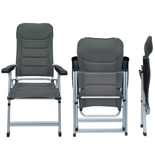 osoltus Alu Camping Klappsessel Soft Touch 3D MESH AIR anthrazit - Klappstuhl mit atmungsaktivem Soft Touch Bezug, der schnell trocknet und einfach zu reinigen ist. Ideal für Camping und Outdoor-Aktivitäten.
