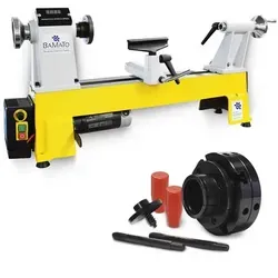 BAMATO Drechselmaschine WL-460V - Gartenwerkzeuge – Stufenlos einstellbare Drehzahl und vibrationsarmer Betrieb dank gummierter Standfüße, ideal für ambitionierte Holzwerker.