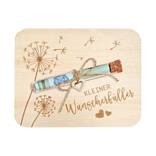 LUMOOM Geldgeschenke Verpackung mit Reagenzgläser, Geldgeschenk Verpacken, Hochwertige Umschlag und Hanfseil, Ideal für Geburtstag, Hochzeit, Weihnachten (Zeit statt zeug)