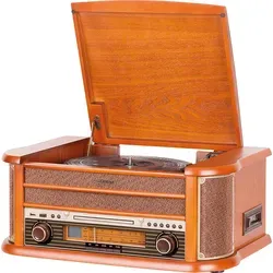 Reflexion HIF2002 - Retro HiFi Anlage mit Halbautomatischem Plattenspieler, 2x40 Watt Leistung und Encoding-Funktion für Musikliebhaber und Sammler