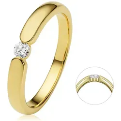 ONE ELEMENT Diamantring 0.13 ct Diamant Brillant Spannfassung Ring, aus 585 Gelbgold – perfekt als Geschenk zum Jahrestag oder Geburtstag goldfarben 56