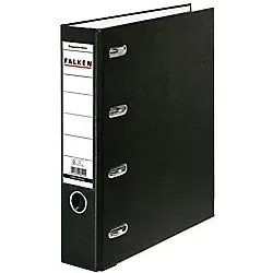 Falken Doppelordner Breit DIN A5 70 mm Schwarz 4 Ringe S70 Pappkarton, PP (Polypropylen) Querformat