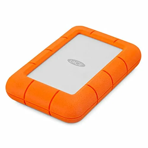 LaCie Rugged Mini 2TB - Tragbare externe Festplatte - Externe Festplatte im robusten Rugged Design, stoßfest und wasserdicht. Mit USB-C Anschluss und 2 Jahre Rescue Service für Datensicherheit.