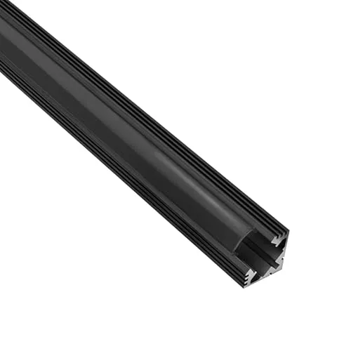 tktrading24 A19 LED Profil Schwarz mit Abdeckung - Premium Eckprofil 90° - 2m schwarz