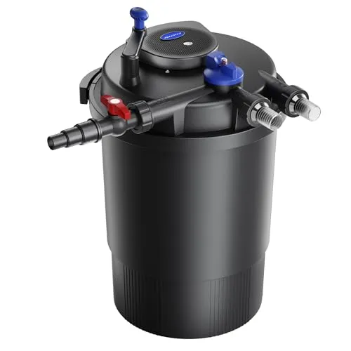SunSun CPF-30000 Druckteichfilter - Gartenteichfilter mit 12.000 l/h und integriertem UVC-Teichklärer für kristallklares Wasser in Teichen bis 60.000 Liter. Einfache Wartung und hohe Durchlaufkapazität sorgen für optimale Wasserqualität.