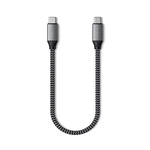 SATECHI USB-C auf USB-C Ladekabel, 25 cm, für MacBook Pro, Air M2, M1, iPad Pro, Air M2, M1, Mac Mini M2, iMac M1