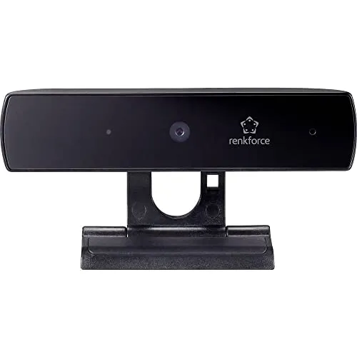 Renkforce RF-WC1080P1 Full HD-Webcam - Webcam mit 1920 x 1080 Pixeln, ideal für klare Videoanrufe und Streaming, ausgestattet mit praktischer Klemm-Halterung für einfache Montage.