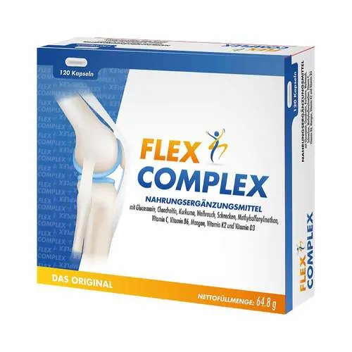 Flex Complex Kapseln 64.8 g - Nahrungsergänzungsmittel mit Glucosamin und Chondroitin, unterstützt gesunde Knochen und Gelenke