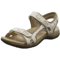 Free Spirit Damen Sandale Frisco in Weiß - Wanderschuhe mit echtem Leder-Obermaterial, anatomisch geformtem Fußbett und Anti Shock Fersenbereich für höchsten Komfort und individuelle Anpassung.
