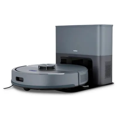 MEDION Saugroboter X23 SW+ mit Absaugstation und Wischfunktion - Moderner 2in1 Saug- und Wischroboter mit Lasernavigation, 5000Pa Saugkraft und intelligenter App-Steuerung. Reinigt effizient und entleert den Staubbehälter automatisch.