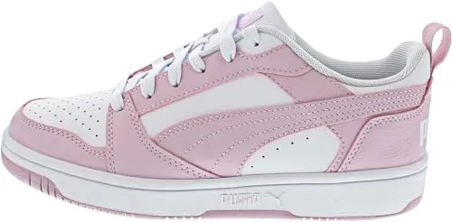 PUMA Rebound V6 Low Unisex Sneaker - Puma White Rose Mauve, 40.5 EU - Herren-Sneaker mit perforiertem Zehenbereich und stylischem Leder-Optik-Obermaterial für optimalen Tragekomfort und modischen Look.