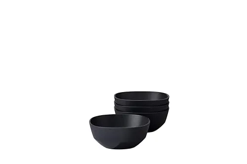 Mepal SILUETA Schale 250 ml 4er Set - Nordic Black - Schalen & Schüsseln, stoßfestes Geschirr im modernen Design, perfekt für kleine Portionen und ideal für Picknicks oder Gartenpartys.